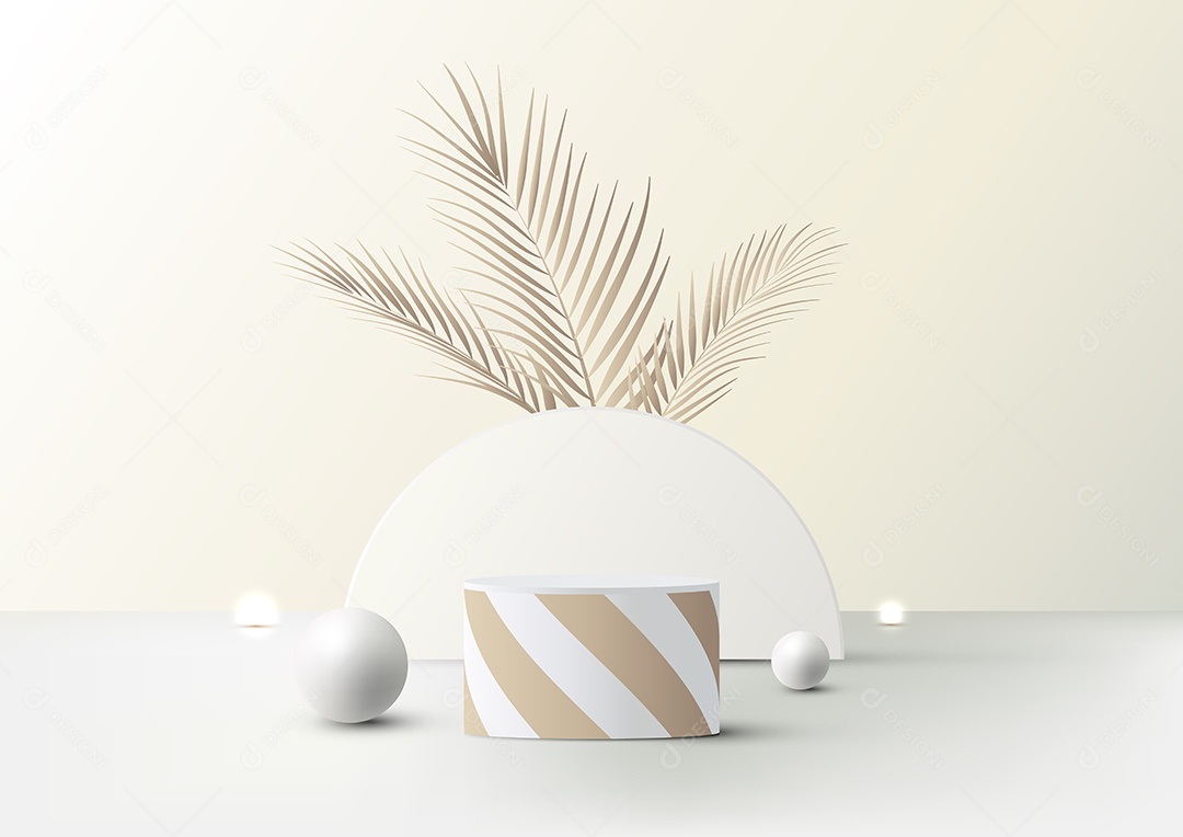 Cenário Branco Realista 3D Ilustração Vetor EPS