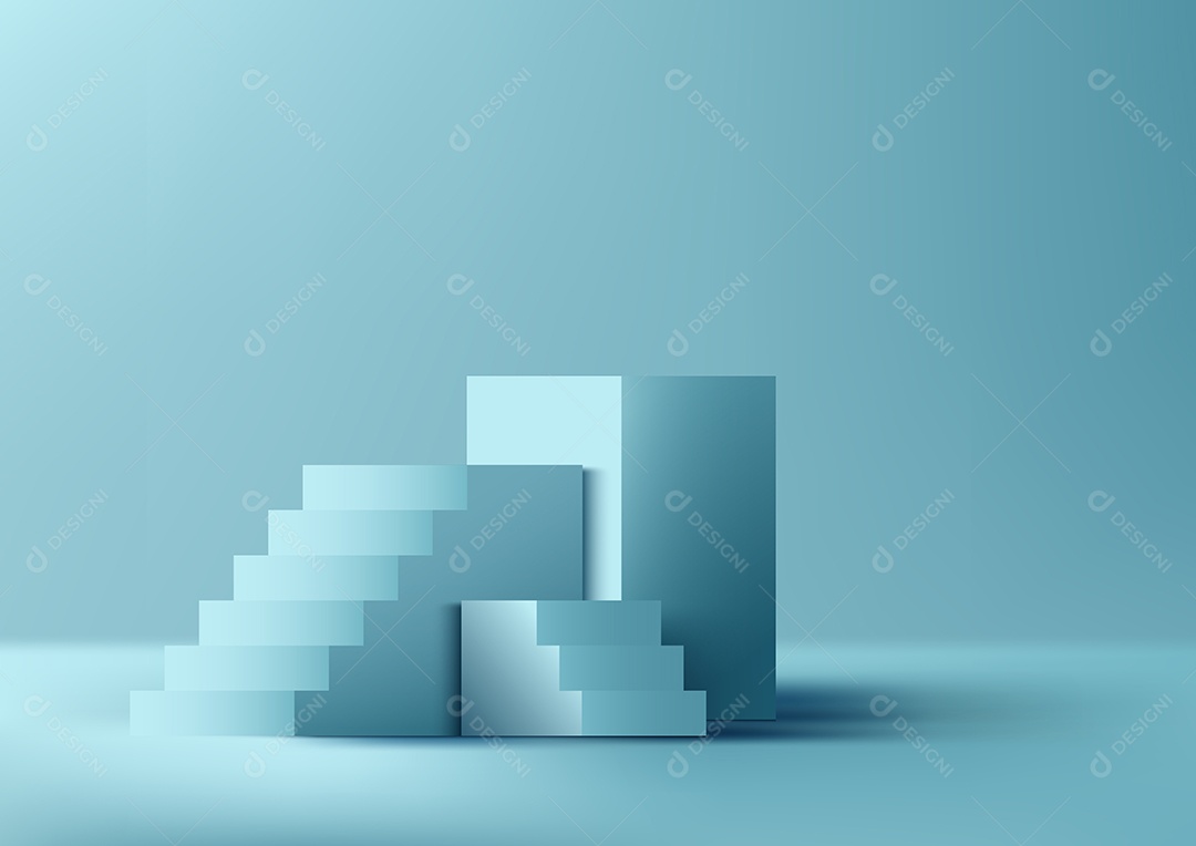 Cenário Azul Realista 3D Ilustração Vetor EPS