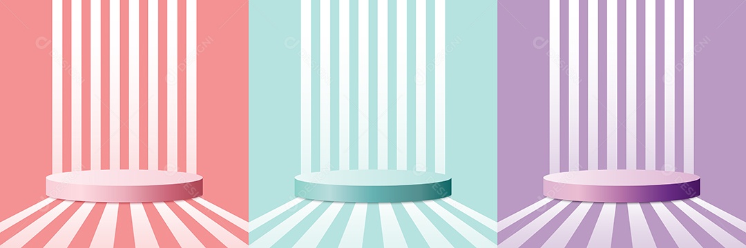 Cenário Vermelho Azul e Roxo Realista 3D Ilustração Vetor EPS