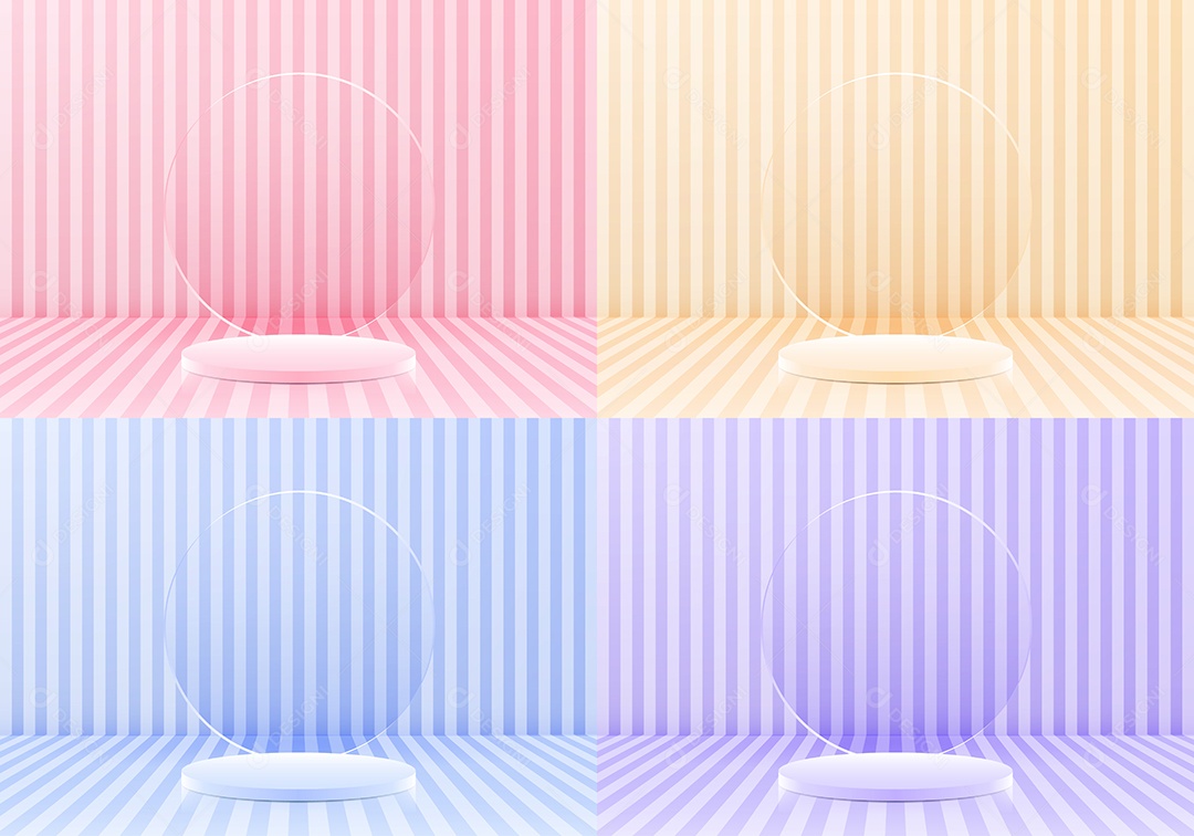 Cenários Coloridos Realista 3D Ilustração Vetor EPS