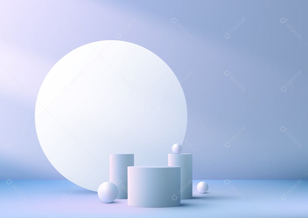 Cenário Branco Realista 3D Ilustração Vetor EPS