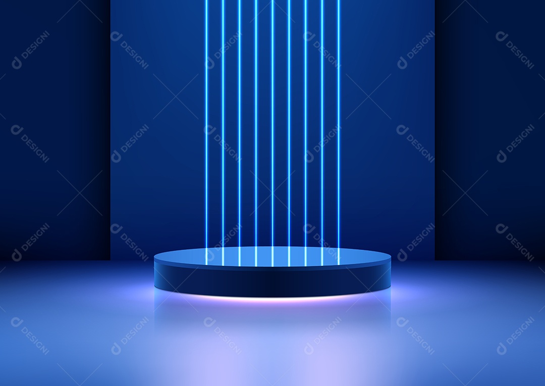 Cenário Azul Realista 3D Ilustração Vetor EPS