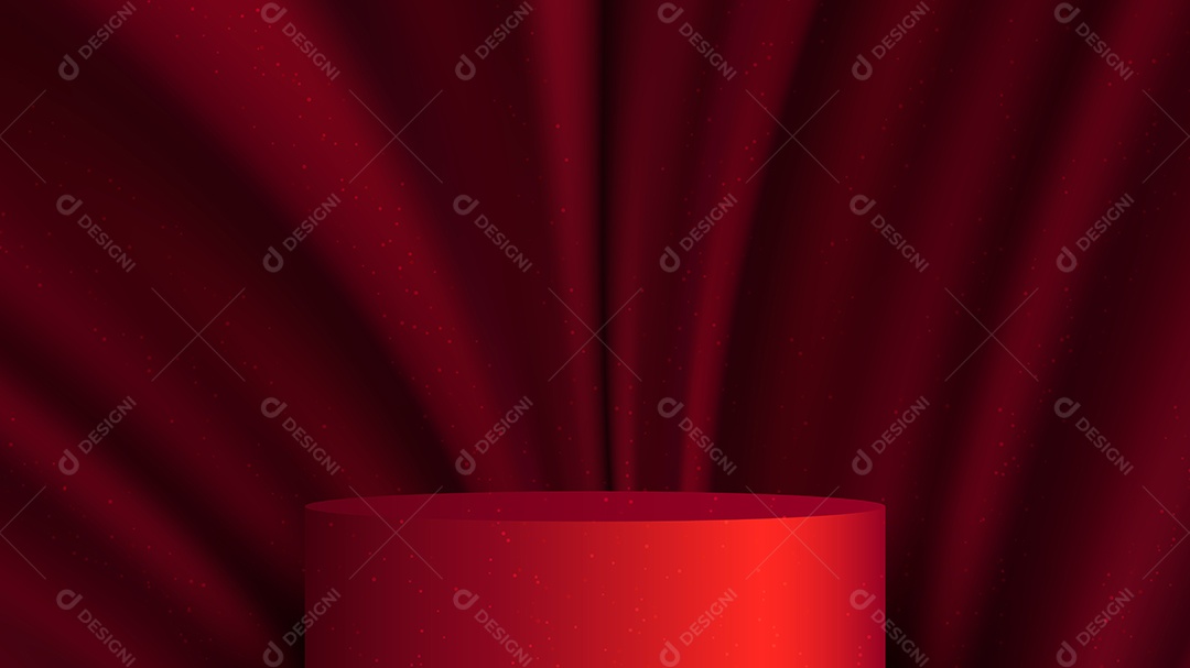 Cenário Vermelho Realista 3D Ilustração Vetor EPS