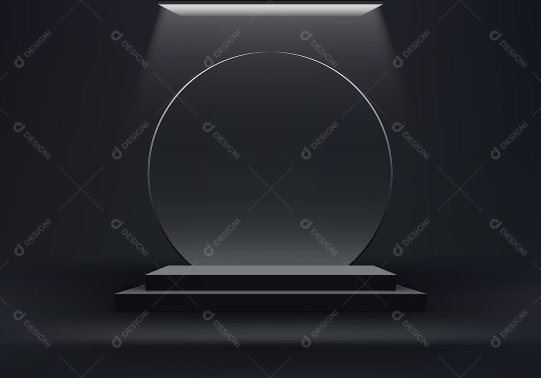 Cenário Preto Realista 3D Ilustração Vetor EPS