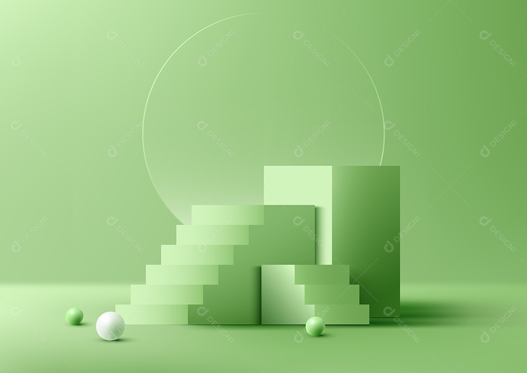 Cenário Verde Realista 3D Ilustração Vetor EPS