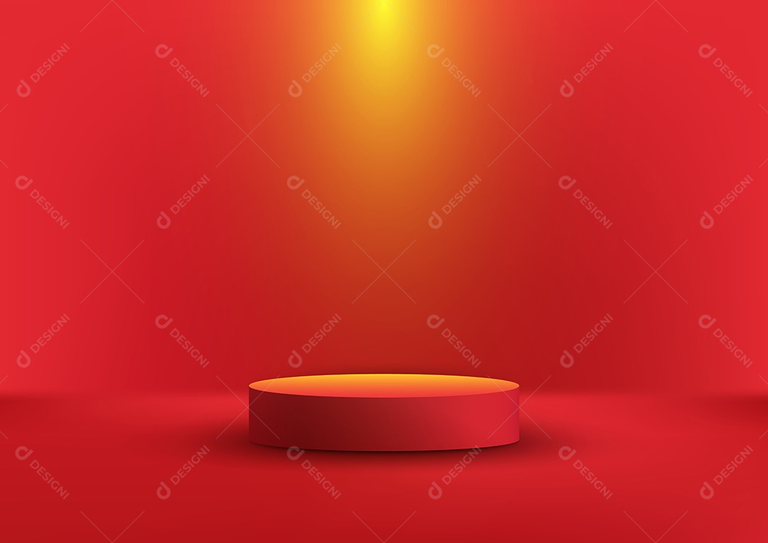 Cenário Vermelho Realista 3D Ilustração Vetor EPS