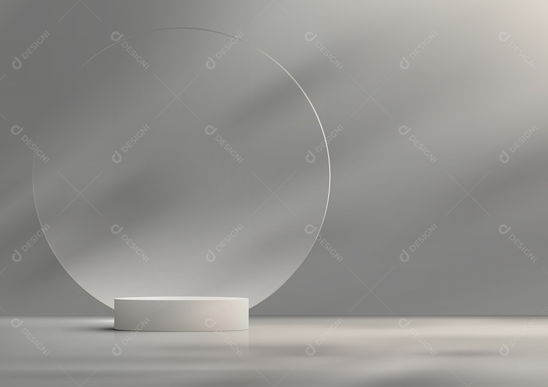 Cenário Cinza Realista 3D Ilustração Vetor EPS