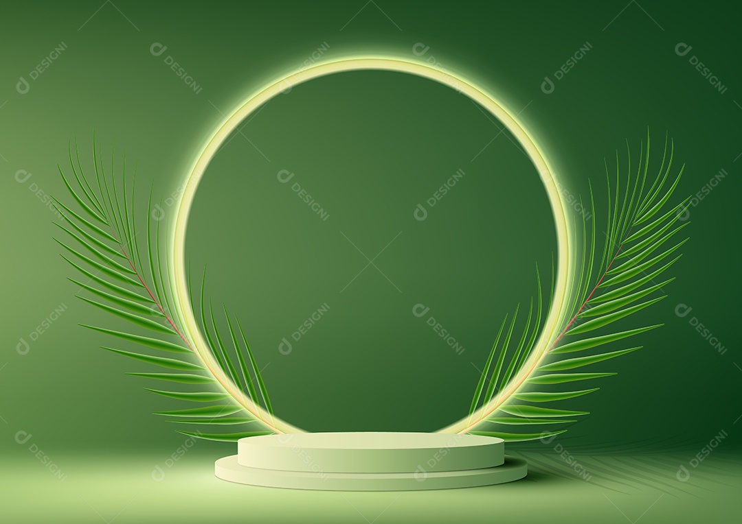 Cenário Realista 3D Ilustração Verde Vetor EPS