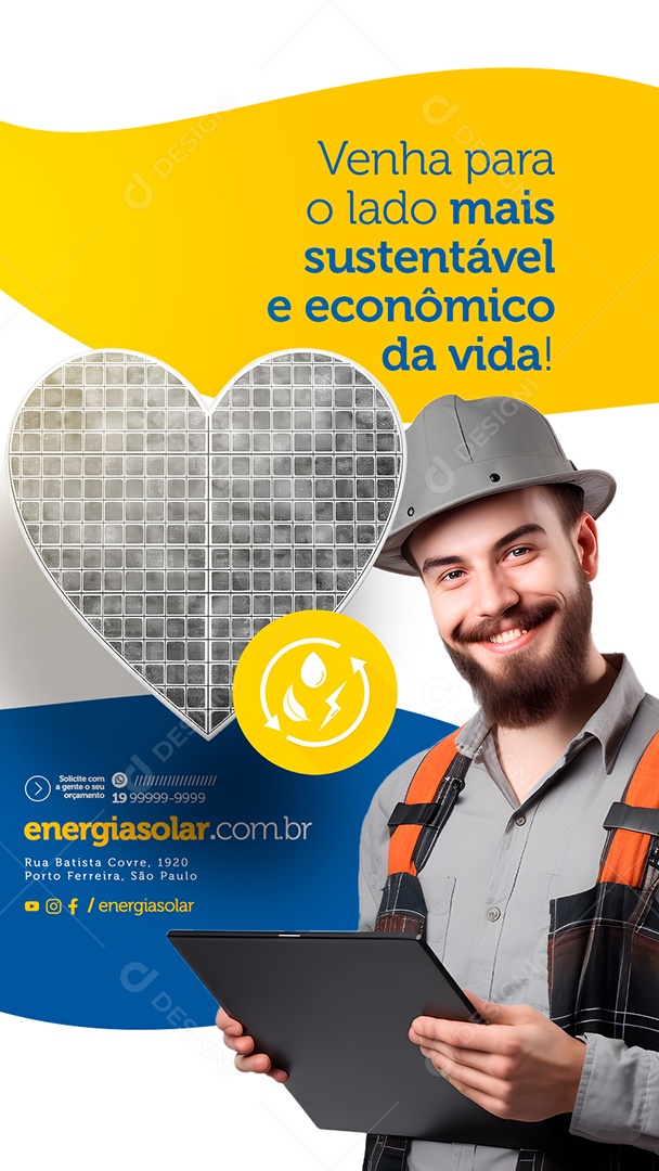 Story Venha Para O Lado Mais Sustentável E Econômico Da Vida Energia Solar Social Media PSD Editável