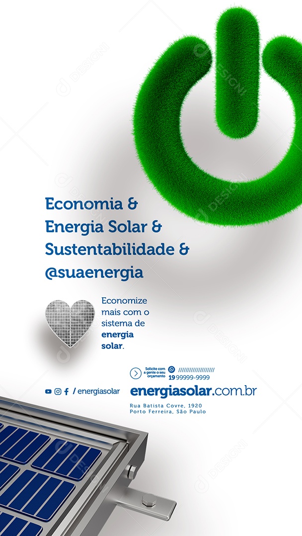 Story Economia & Energia Solar & Sustentabilidade Social Media PSD Editável
