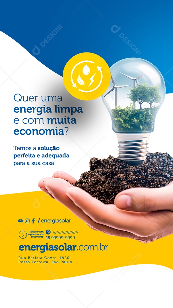 Story Quer Uma Energia Limpa E Com Muita Economia Energia Solar Social Media PSD Editável