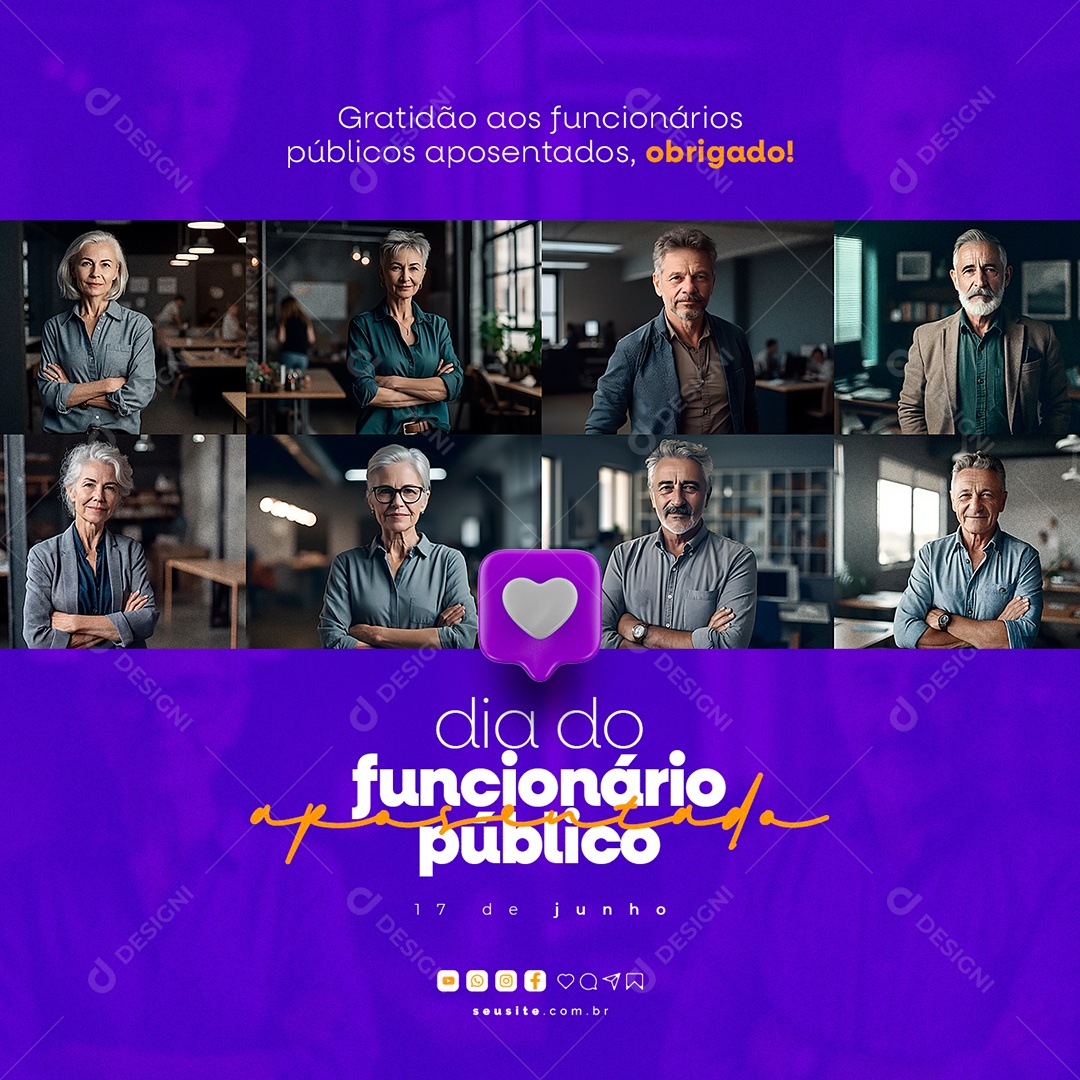 Gratidão Aos Funcionários Públicos Aposentados Obrigado Dia Do Funcionário Público Aposentado Social Media PSD Editável