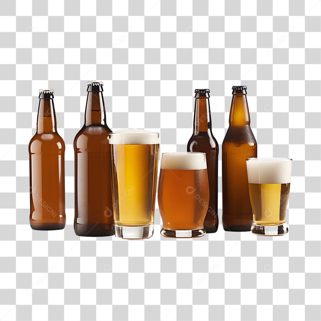 Copo de bebida e garrafas alcoólica PNG Transparente