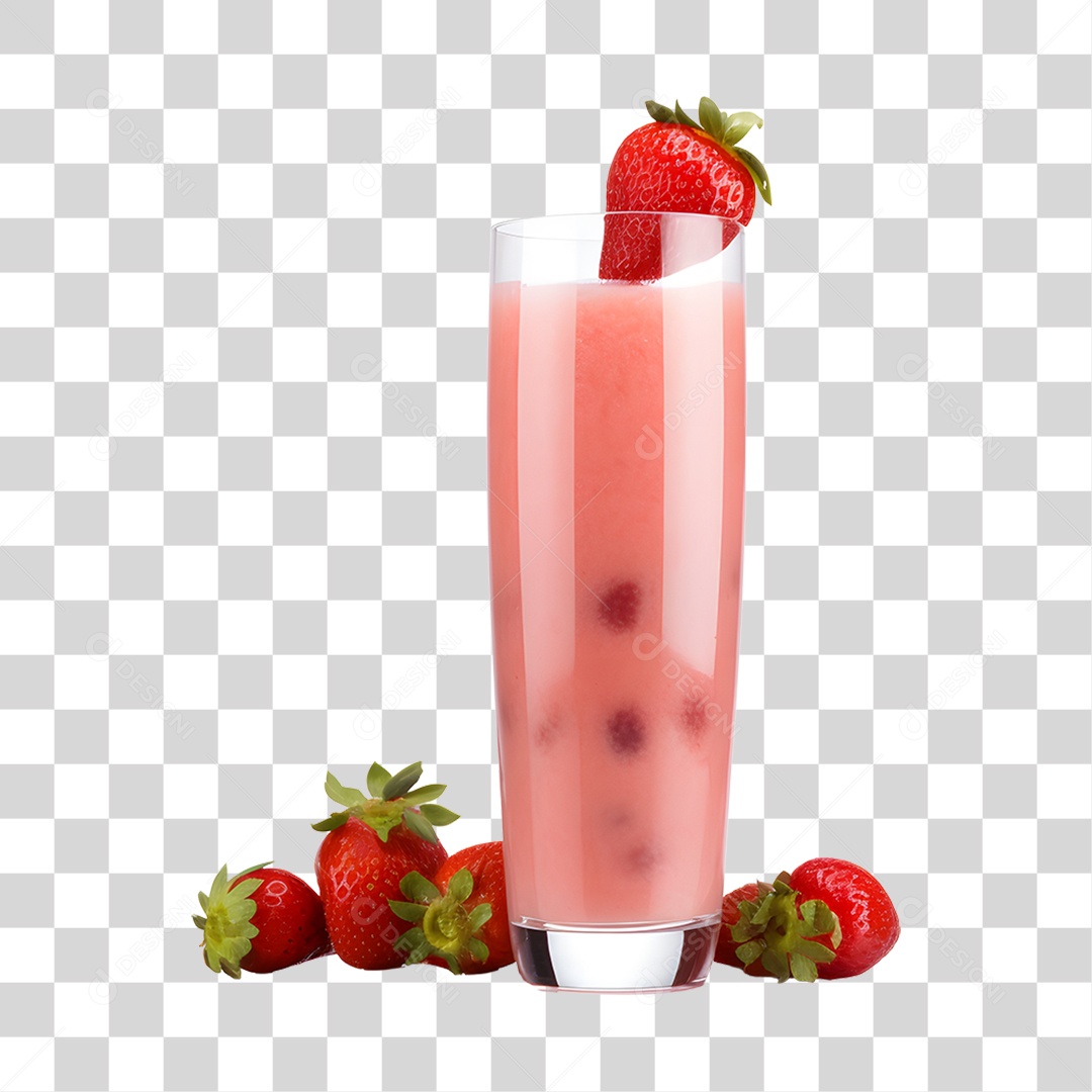 Copo de bebida batida de fruta morango PNG Transparente