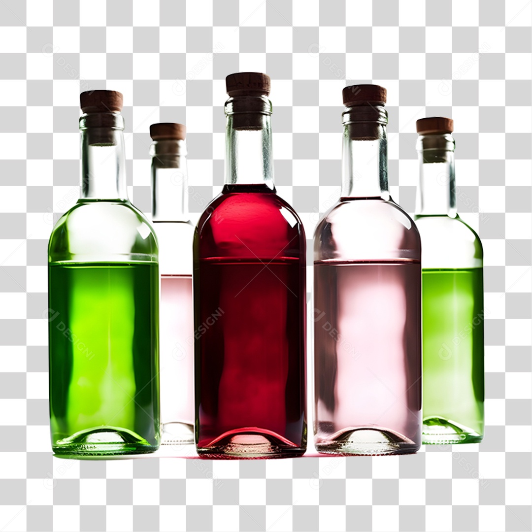 Garrafa de bebida alcoólica PNG Transparente