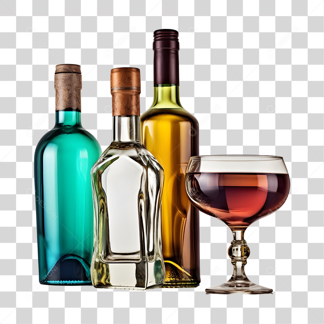 Garrafa de bebida alcoólica PNG Transparente