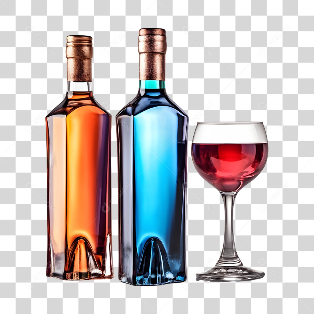 Garrafa de bebida alcoólica PNG Transparente
