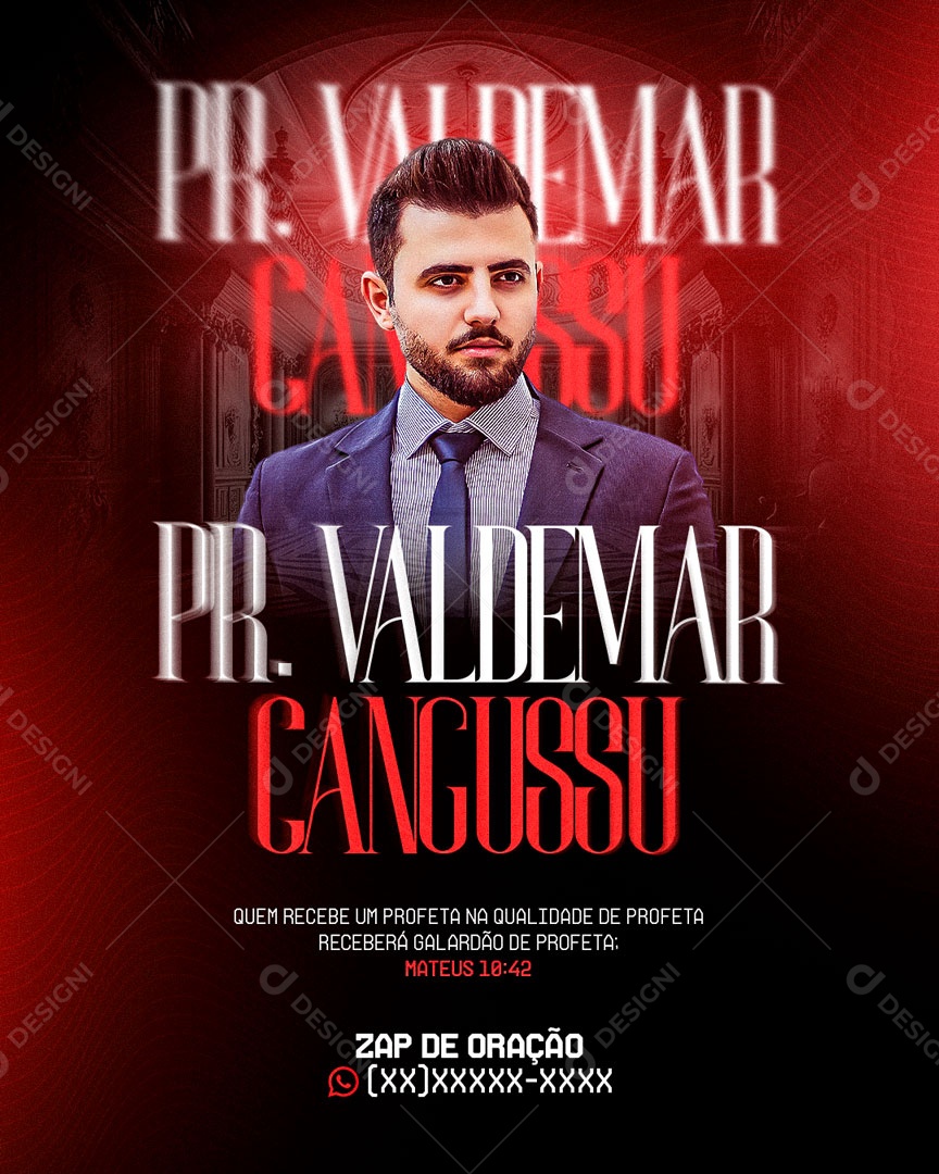 Pr Valdemar Cangussu Quem Recebe Um Profeta Na qualidade de Profeta PSD Editável