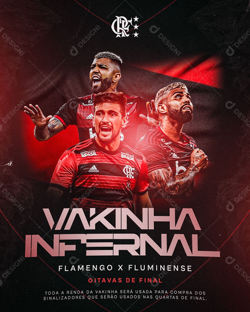 Vakinha Infernal Flamengo x Fluminense Oitavas de Final Social Media PSD Editável