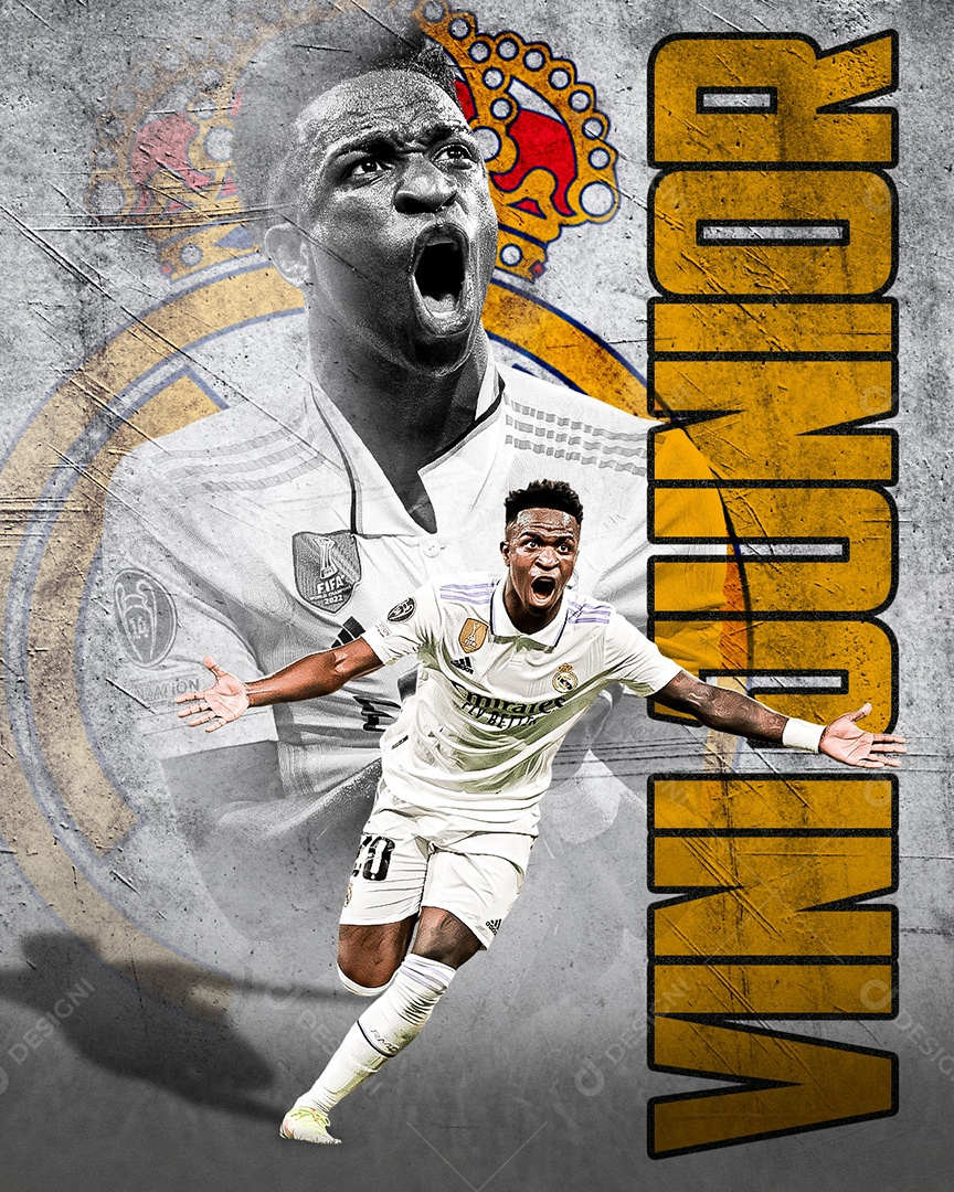 Real Madrid Jogador Vini Junior Social Media PSD Editável