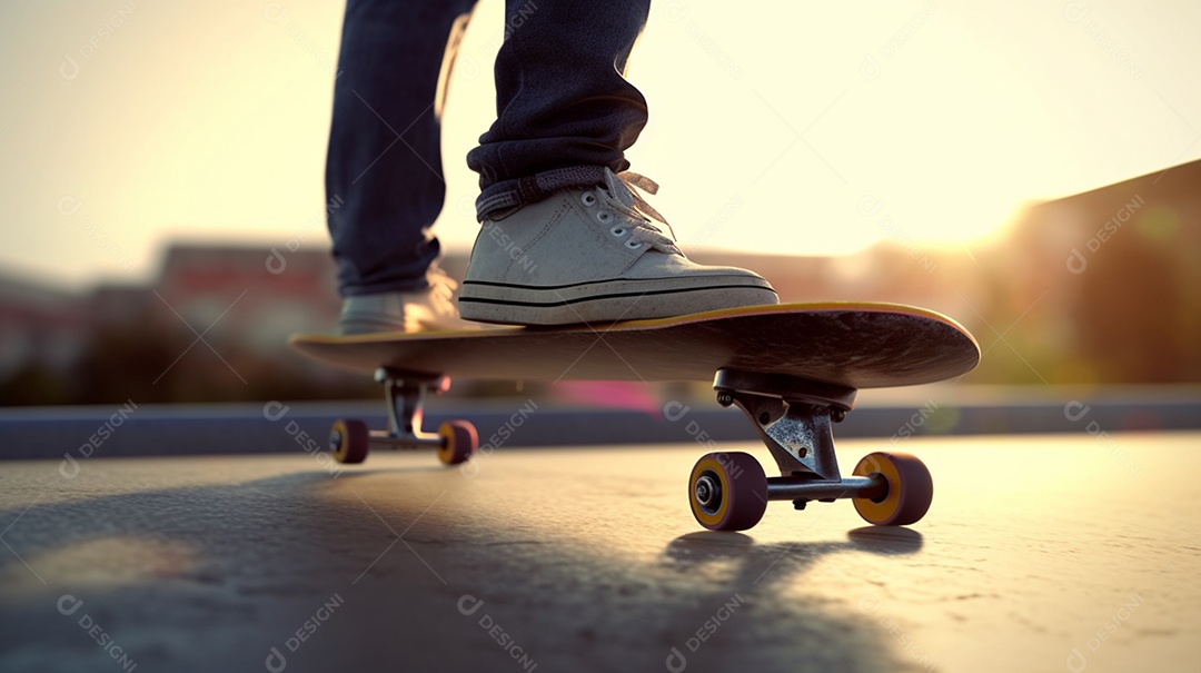 Detalhes de homem andando de skate