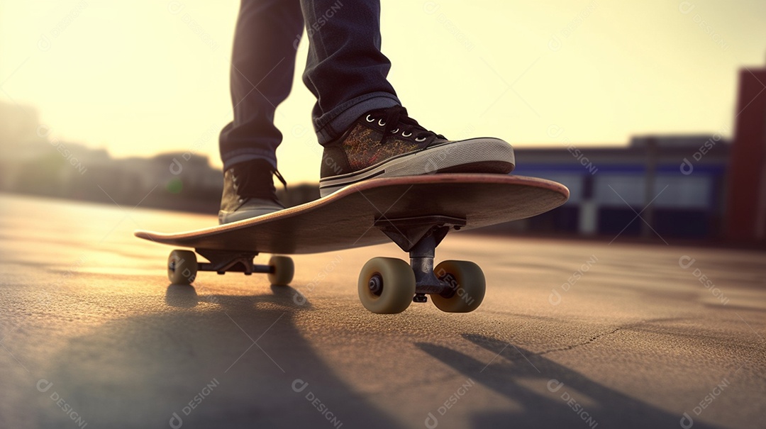 Detalhes de homem andando de skate