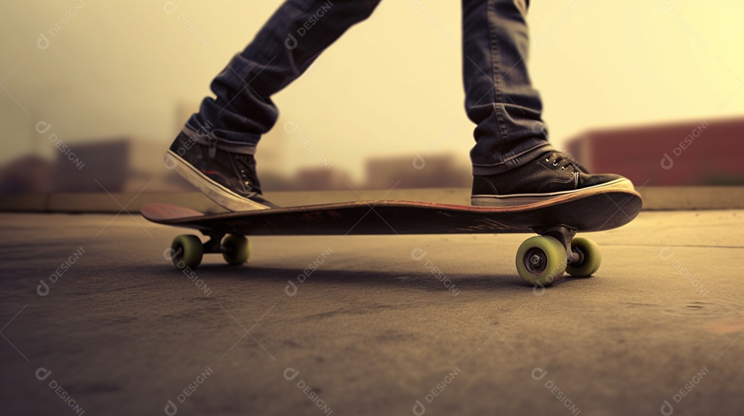 Detalhes de homem andando de skate