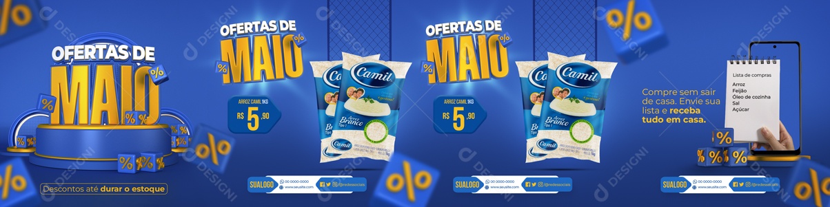 Ofertas de Maio Social Media PSD Editável
