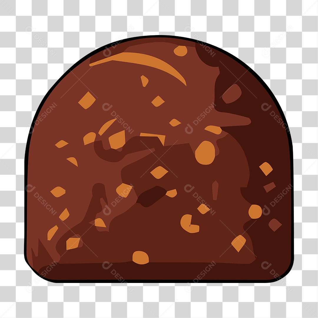 Elemento 3D Chocolate Cupcake Doce Para Composição PNG Transparente