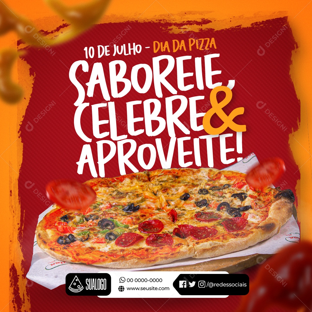 Celebre e Aproveite Dia da Pizza Social Media PSD Editável