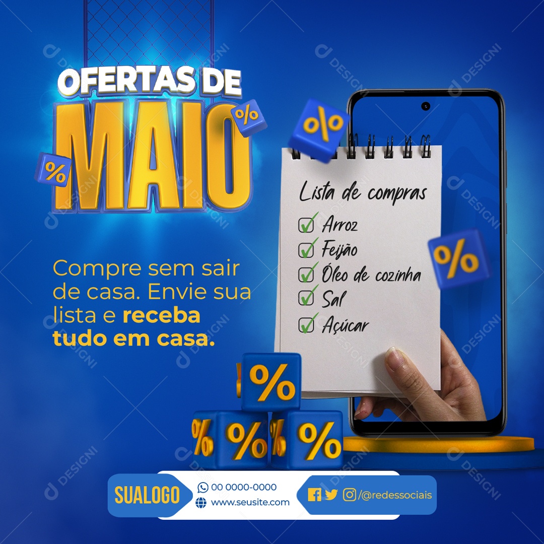 Ofertas de Maio Social Media PSD Editável