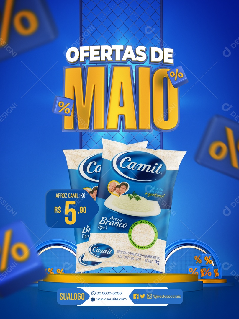 Ofertas de Maio Social Media PSD Editável