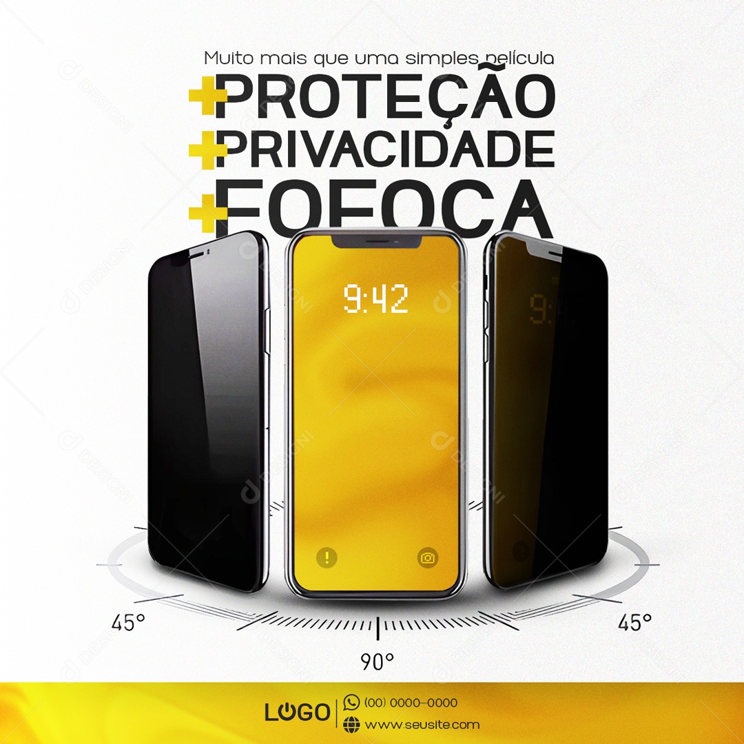 Proteção Privacidade Fofoca Social Media PSD Editável