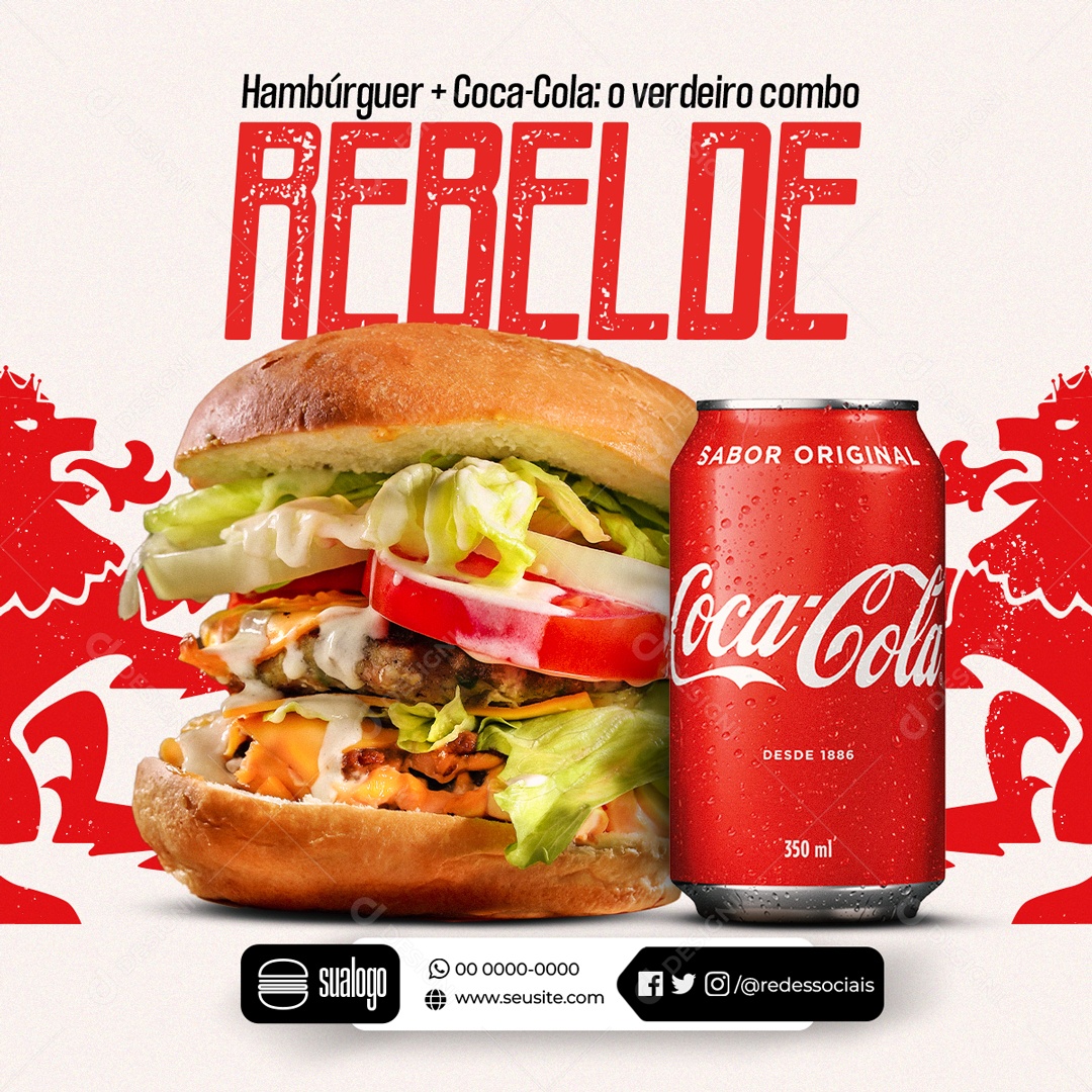 Hamburguer Coca Cola Social Media PSD Editável
