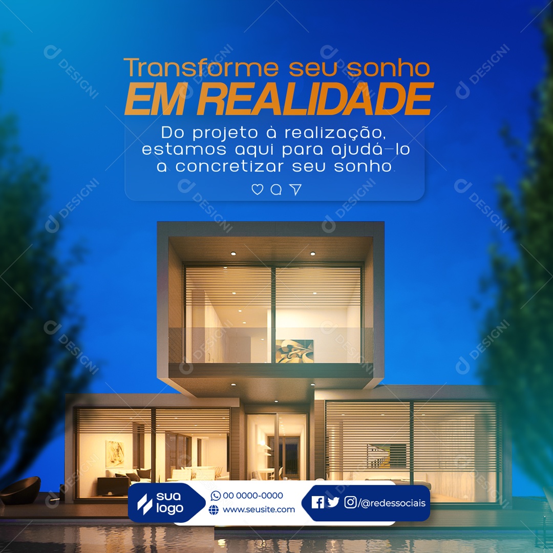 Transforme Seu Sonho em Realidade Social Media PSD Editável