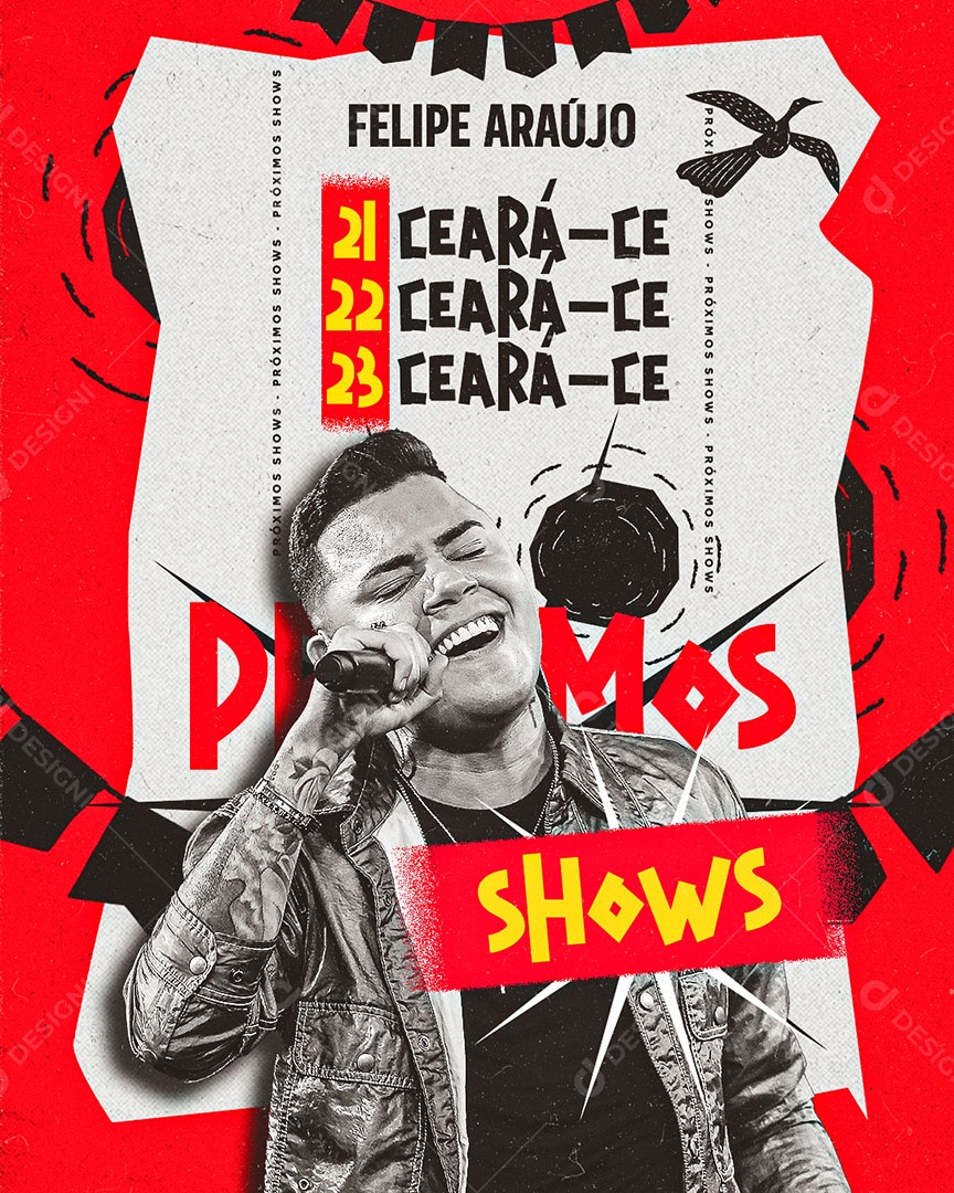 Post Feed  Agenda Junho Felipe Araújo São João Social Media PSD Editável