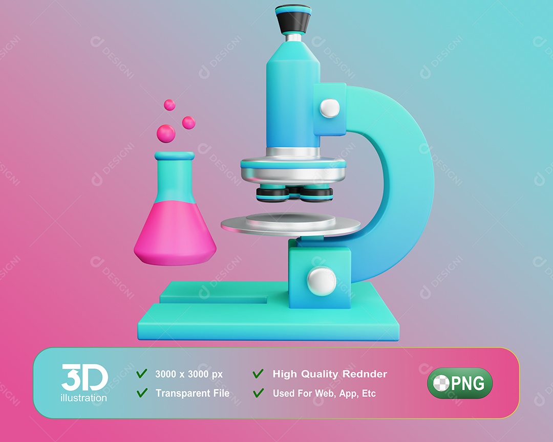 Elemento 3D Microscópio Para Composição PSD
