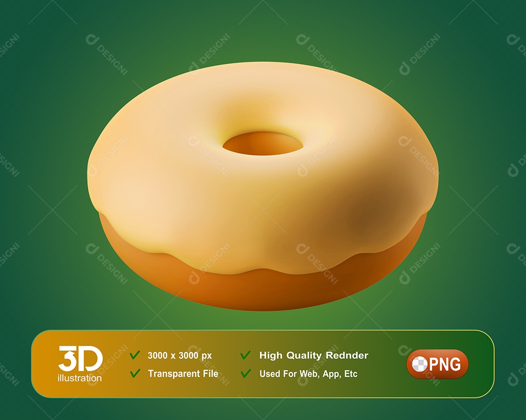 Rosca Doce Elemento 3D Para Composição PSD