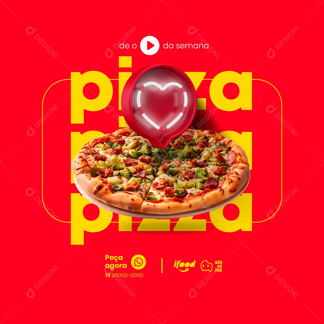 De O Play Da Semana Pizza Pizzaria Social Media PSD Editável
