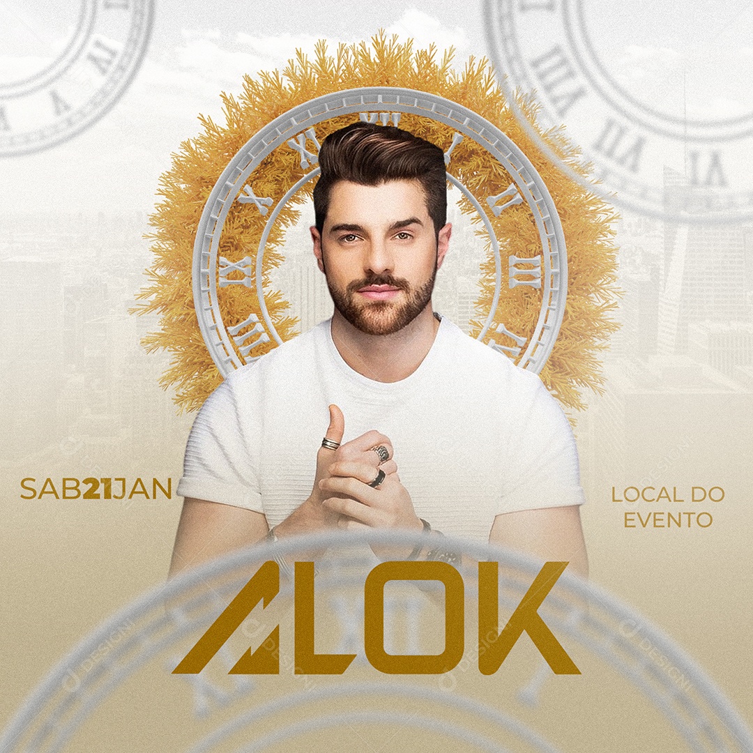 Dj Alok Local do Evento Social Media PSD Editável