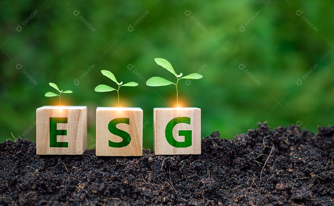 Conceito ESG para meio ambiente, sociedade e governança em sustentabilidade.