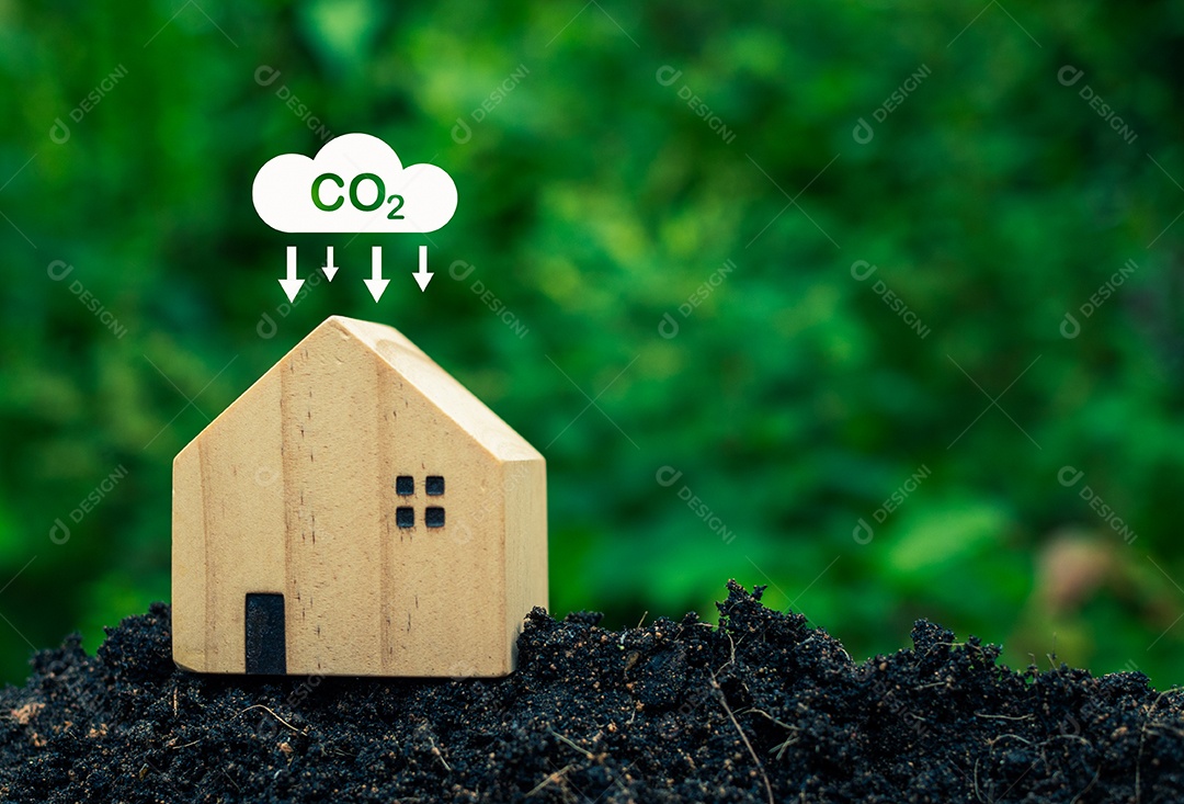 Conceito de redução de emissão de CO2, ambiente limpo e amigável sem emissões de dióxido de carbono.