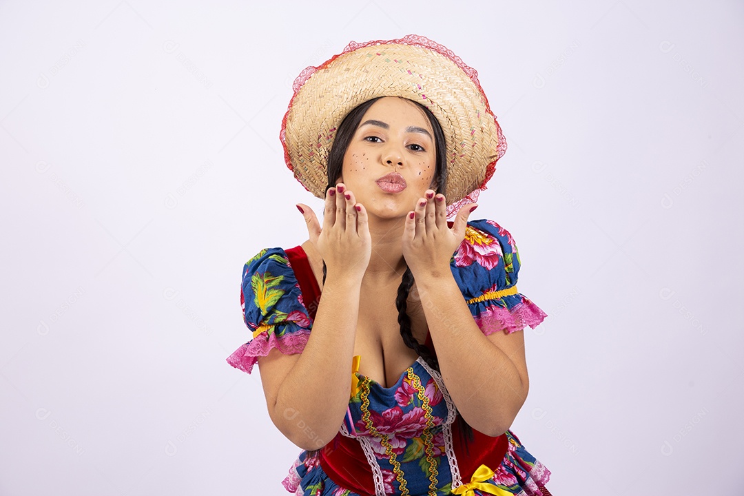 Linda Mulher sobre fundo isolado