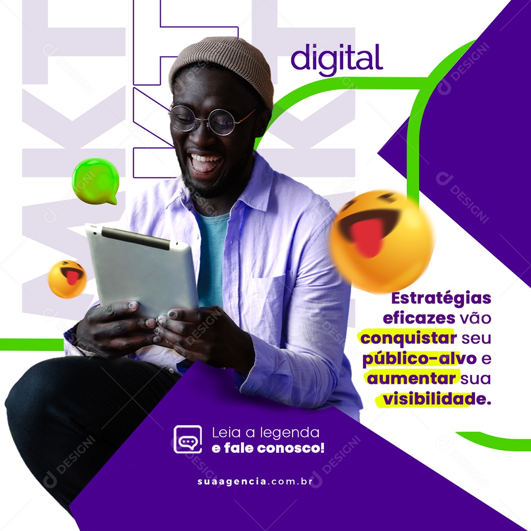 Estratégias Eficazes Vão Conquistar Seu Público Marketing Digital Social Media PSD Editável