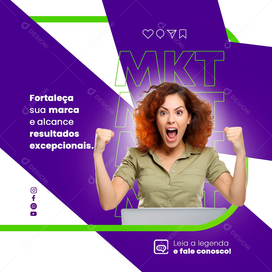 Social Media Fortaleça Sua Marca e Alcance Resultados Excepcionais Marketing Digital Social Media PSD Editável