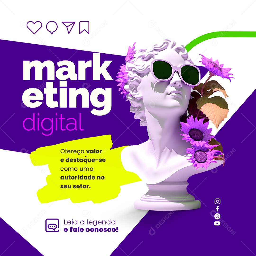 Ofereça Valor e Destaque-Se Marketing Digital Social Media PSD Editável