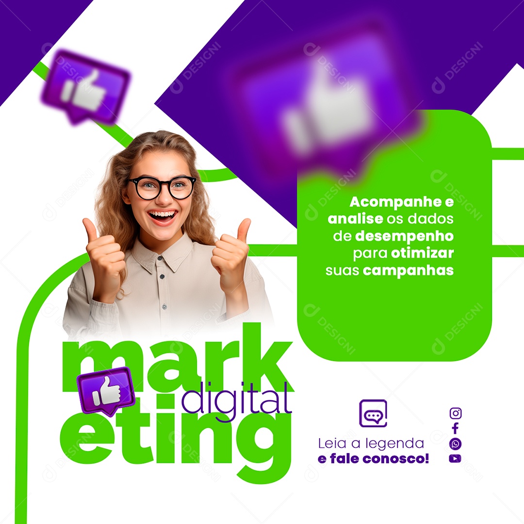 Acompanhe E Analise Os Dados De Desempenho Marketing Digital Social Media PSD Editável