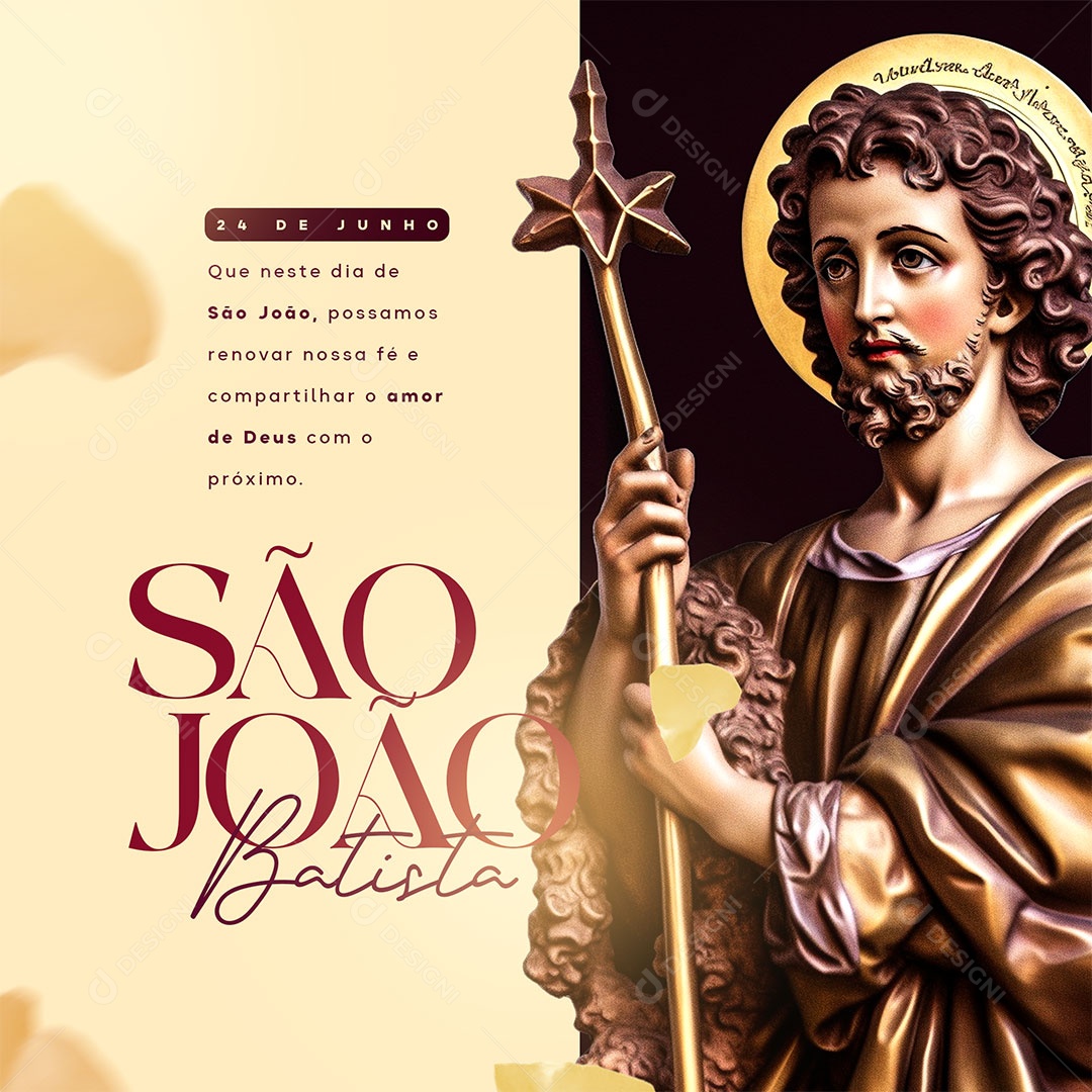 São João Batista Amor De Deus Social Media PSD Editável