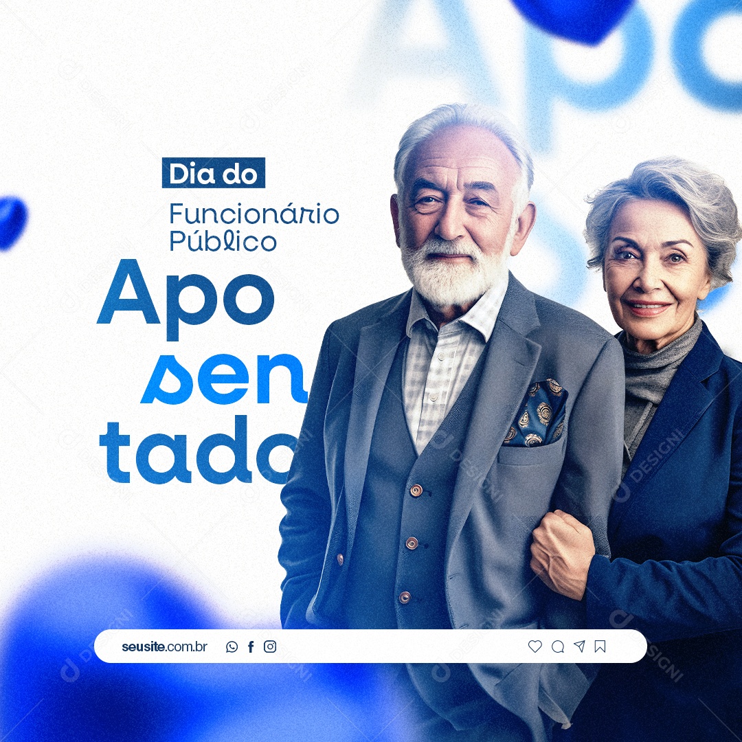 Dia Do Funcionário Público Aposentado 17 De Junho Social Media PSD Editável