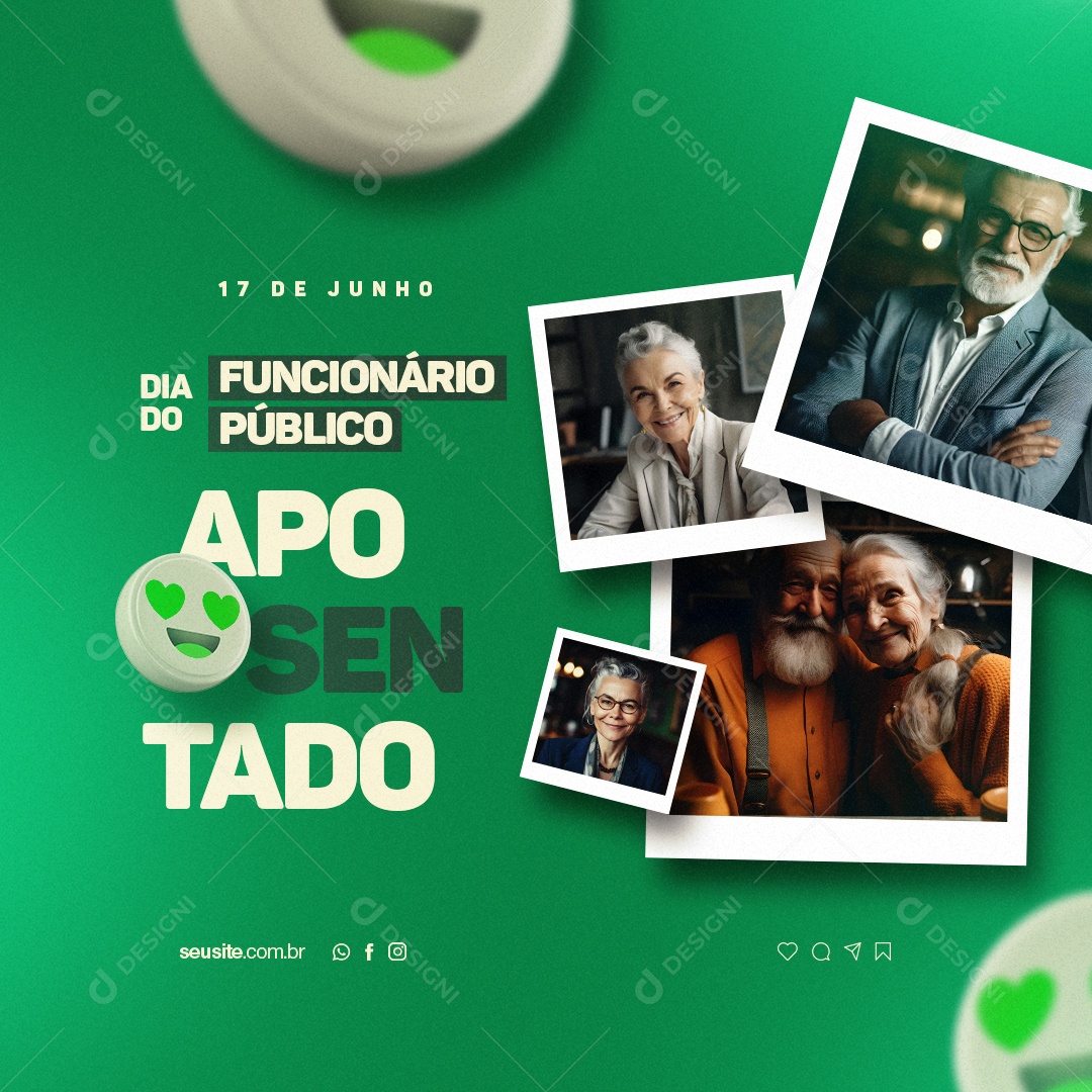 Social Media Dia Do Funcionário Público Aposentado 17 De Junho PSD Editável
